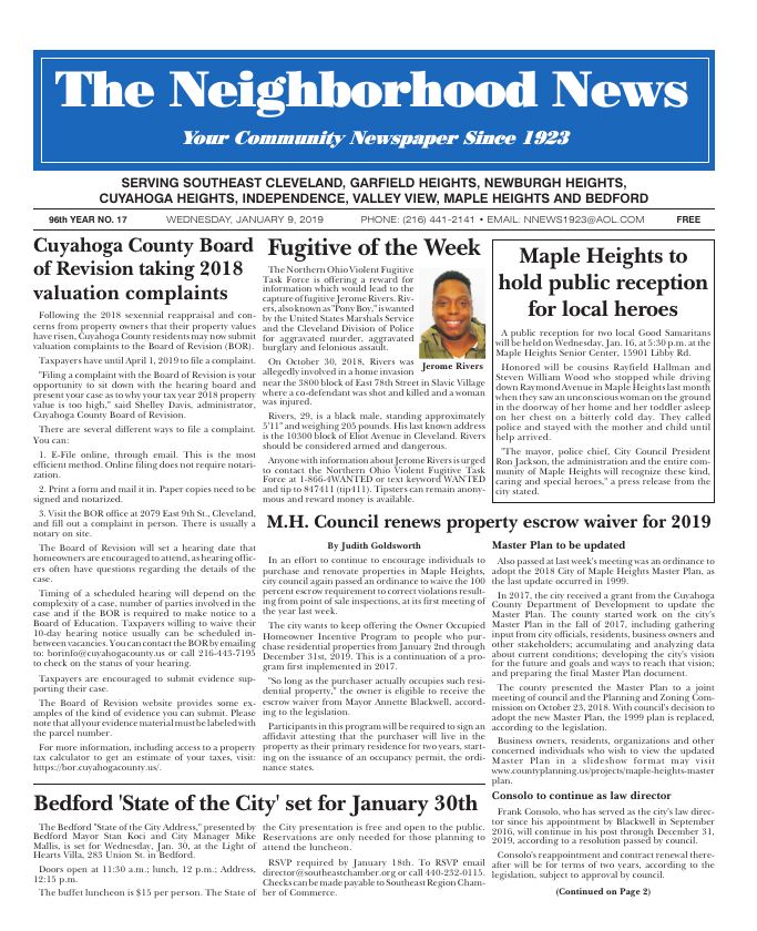 Cover — January 9, 2019
