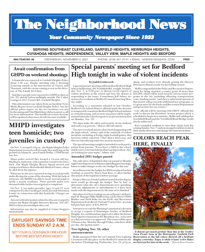 Cover — November 3, 2021